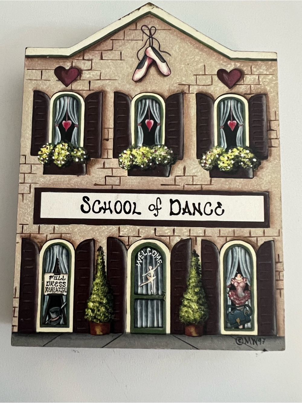 Vintage Brandywine School of Dance Wooden Wall Decor Signed MW97
